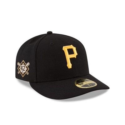 Black Pittsburgh Pirates Hat - New Era MLB Jackie Robinson Day Low Profile 59FIFTY Fitted Caps USA4785912